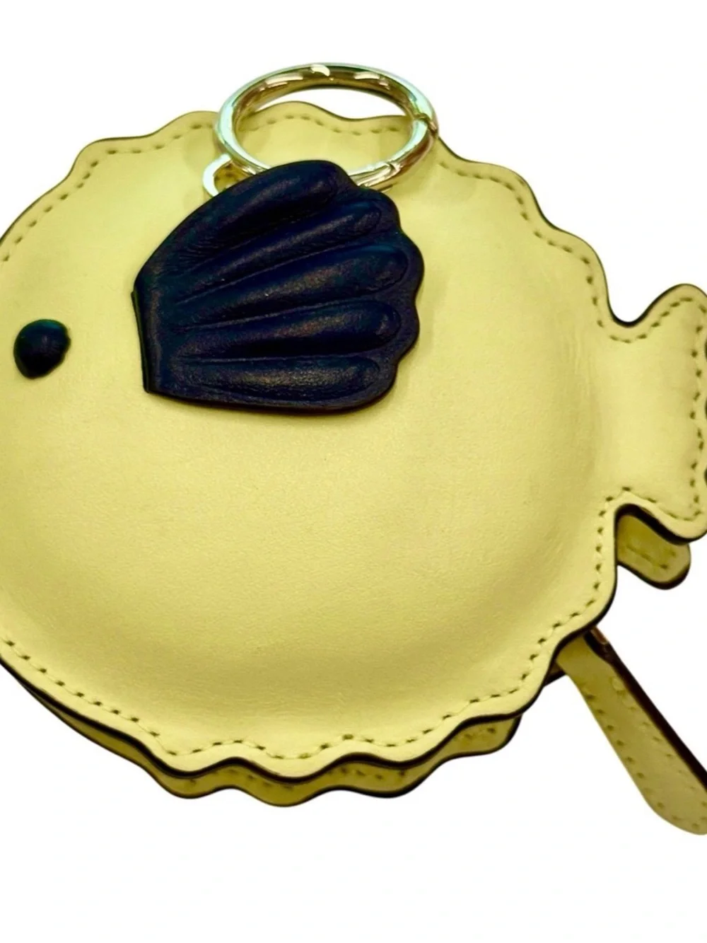 Kate Spade Lemon Meringue Puffy Fish Coin Purse Yellow Fish
